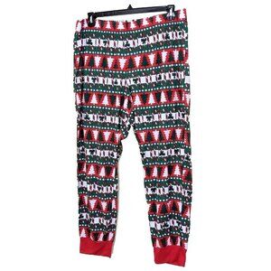 Christmas Sleep Jogger Pajama Womens Plus 1X Red Green Cotton Blend Lightweight